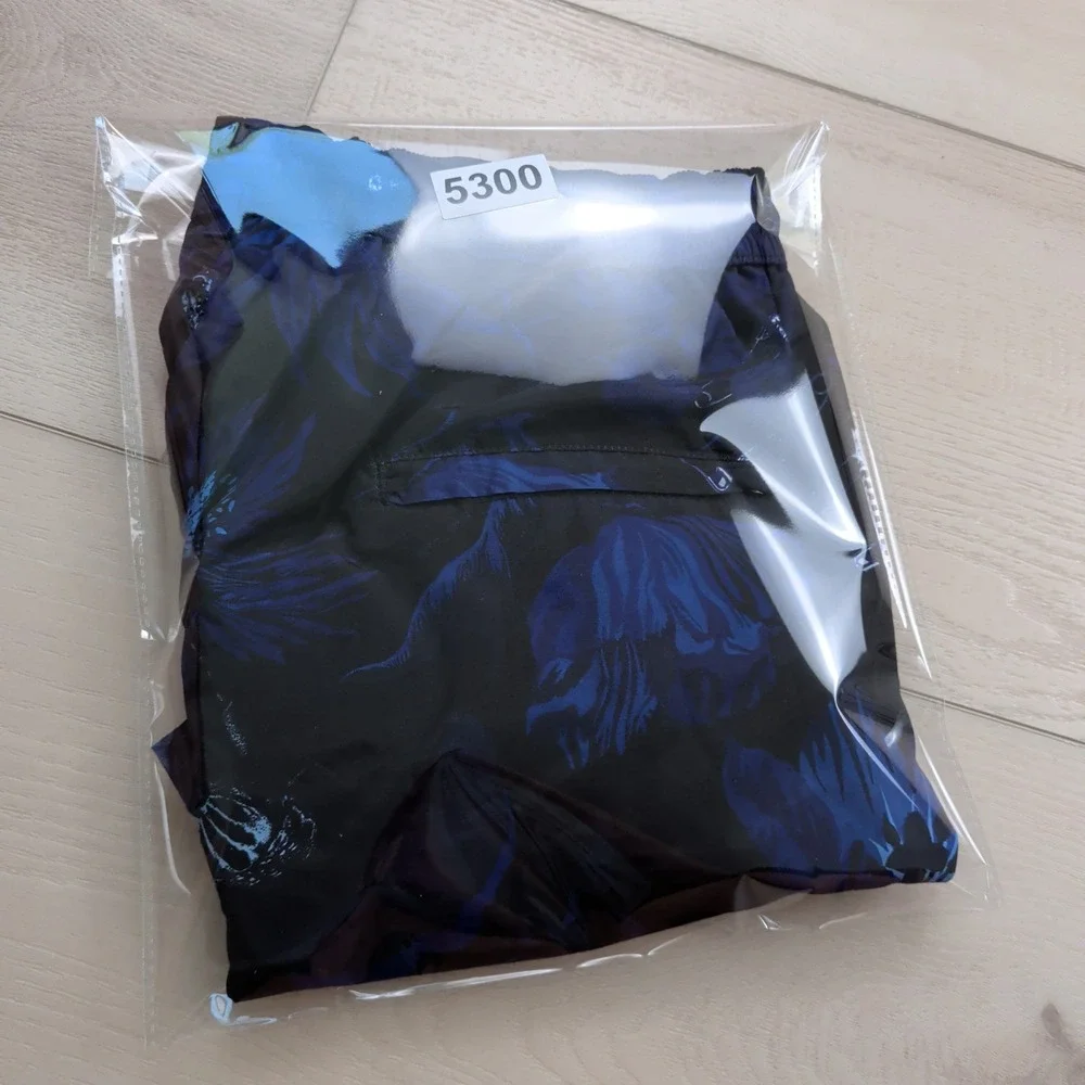 Paul Smith Botanical Print Swim Shorts Mens M Trunks Black Blue Beach Mesh Lined